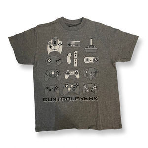 Unknown Brand Gray White Black Game Controller Kids Shirt Size Small